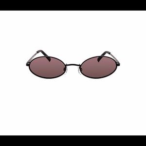 Le Specs Love Train Black oval sunglasses